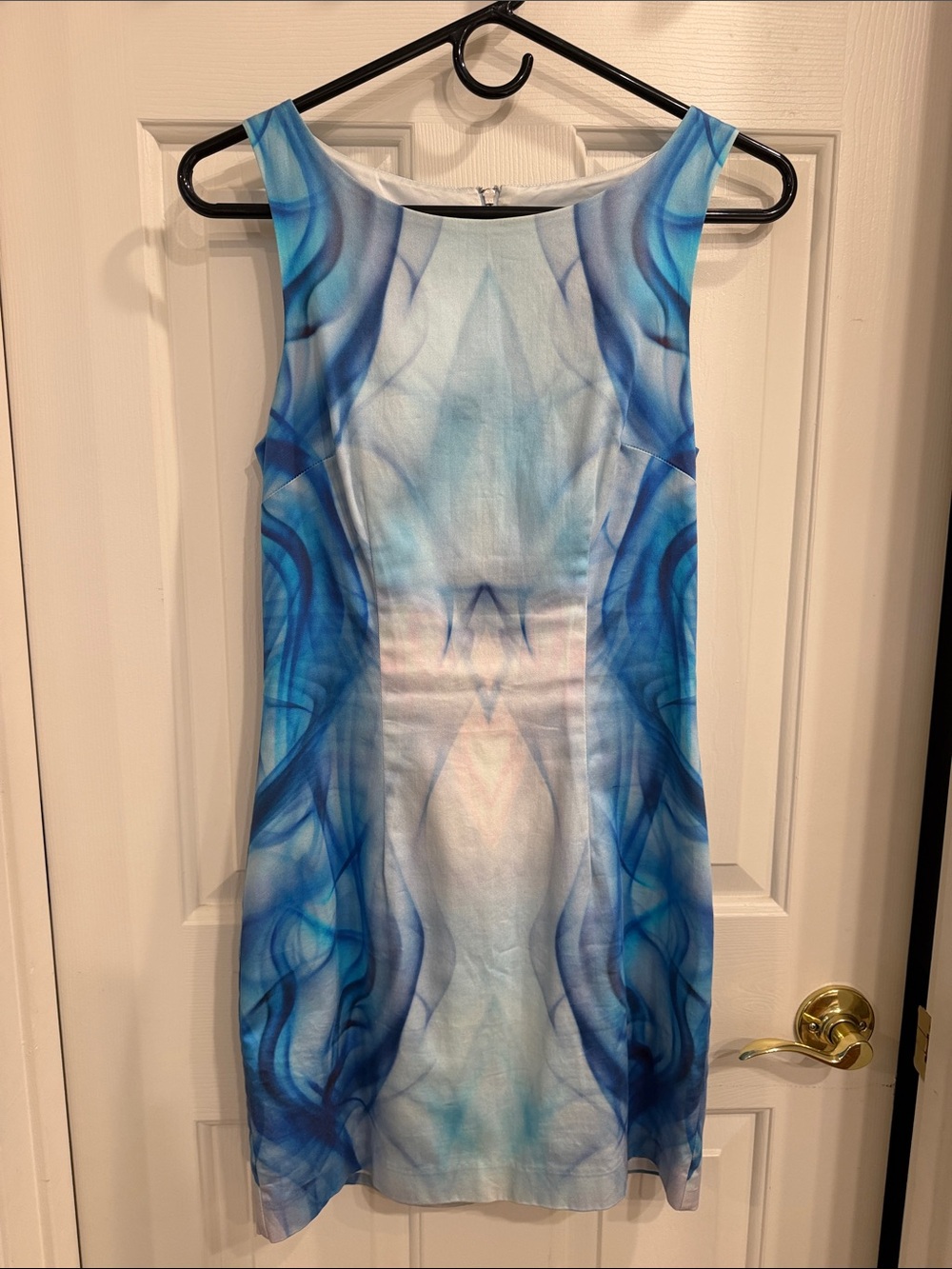 Forever New Blue Abstract Print Sleeveless Mini Dress